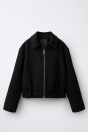 Zara КОРОТКАЯ ОДНОТОННАЯ КУРТКА черного цвета