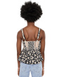 Mixed Print Peplum Top