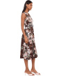 Sleeveless Scuba Crepe Floral Belted A-Line