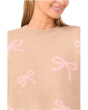 Ribbon Jacquard Crew Neck Sweater