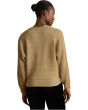 Metallic Rib-Knit Dolman-Sleeve Sweater