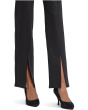 Coated Marilyn Front Slit Straight Jeans in Black Coated