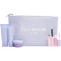 florence by mills Увлажняющий мини-набор Avas 2.0 Up a Notch увеличивающая объем тушь Deluxe + Очищающее волшебное мини-очищающее средство 30 мл + увлажняющий крем Dreamy Dew Mini 15 мл + глянцевый мини-блеск для губ 4 мл + умопомрачительная мини-отшелуши