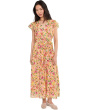 Wrap Front Short Sleeve Midi Dress