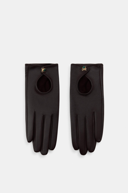 Zara Короткие кожаные перчатки 100% паук 497562347-700-2