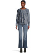Crew Neck Long Sleeve Top with Overlok Stitching