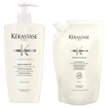 Kérastase Флакон-насос многоразового использования Densifique Bain Densite, 500 мл + пакет для наполнения шампунем, 500 мл - 500 мл