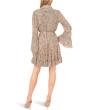 Collared Ruffled Flounce Long Sleeve Dress