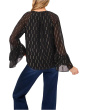 Tiered Sleeve Front Keyhole Blouse