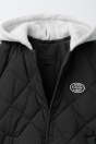 Zara КУРТКА НА СТЕГАНОЙ ПОДКЛАДКЕ С КАПЮШОНОМ ИЗ КОМБИНИРОВАННОГО МАТЕРИАЛА 510015512-807-18