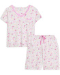 Plus Size V-Neck Tee & Bermuda Shorts Pajama Set