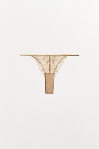 Zara КРУЖЕВНЫЕ ТРУСИКИ С ГЛУБОКИМ ВЫРЕЗОМ 535950911-712-1