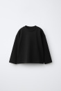 Zara ОДНОТОННАЯ ФУТБОЛКА черного цвета