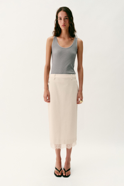 Zara КРУЖЕВНАЯ ЮБКА-МИДИ 543271420-779-1