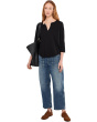 3/4 Sleeve Split Neck Mandarin Tee