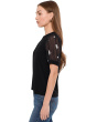 Puff Mixed Media Short Sleeve Knit Top