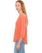3/4 Sleeve V-Neck Curved Hem Tee Shirt