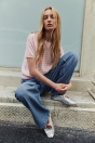 Zara СЕРЕБРИСТЫЕ СПОРТИВНЫЕ БАЛЕТКИ ИЗ КОЖИ С МЕТАЛЛИЧЕСКИМ РИСУНКОМ
