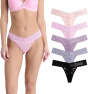 Juicy Couture Women's Stretch Lace Rhinestone Thong Underwear Set, Panties for Women, 5-Pack