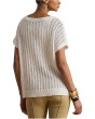 Petite Cotton-Blend Mesh Short Sleeve Sweater