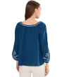 3/4 Sleeve Woven Top with Embroidery