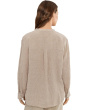 Puckered Organic Linen Stripe Mandarin Collar Shirt