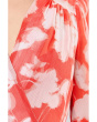 Long Sleeve Floral Chiffon Self Tie Midi