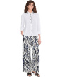 Stripe Trim Linen Shirt