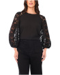 Crew Neck Lace Sleeves Long Sleeve