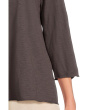 3/4 Sleeve Waffle Mix Media Open Crew Neck Tee