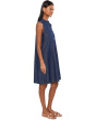 Lightweight Organic Cotton Denim Mandarin Collar Dress