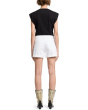 Mid-Roll Shorts in Broken Twill White