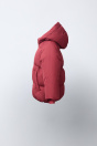 Zara ВОДООТТАЛКИВАЮЩЕЕ СТЕГАНОЕ ПАЛЬТО С КАПЮШОНОМ темно-красного ЦВЕТА