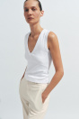 Zara ХЛОПКОВАЯ ФУТБОЛКА С V-ОБРАЗНЫМ ВЫРЕЗОМ 537043410-250-2