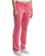 Luxe Velour Rib Waist Velour Pants with Mixed Ston
