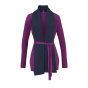 Marken-Strickjacke m. Schal, lila-blau