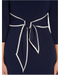 Stretch Crepe Tie Front Dress with Contrast Tipping