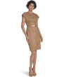Suede Belted Cap Sleeve Sheath
