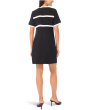 Short Sleeve Combo Bow & Trim Dress