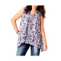 Asymmetrische Marken-Bluse, wei_-bunt