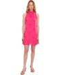 3D Floral Applique Tie Neck Mini Dress