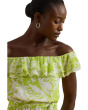 Floral Georgette Off-The-Shoulder Gown