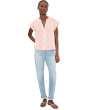 Petite Short Sleeve Popover Woven Top