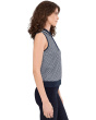 Sleeveless Scarf Geo Print Rib Collar Polo