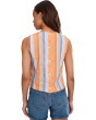 Sleeveless Shell Top With Button Back
