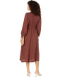 Arianne - Print Long Sleeve Tie Midi Dress - Cotton Seersucker