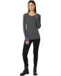 Washed Cotton Modal Thermal Long Sleeve Crew Neck Tee
