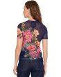 Eleanor Mesh Short Sleeve Tee - Celiora Navy
