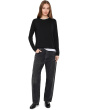 Paneled Hem Long Sleeve Crew