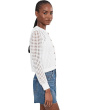 Textured Mesh Long Sleeve Cardigan